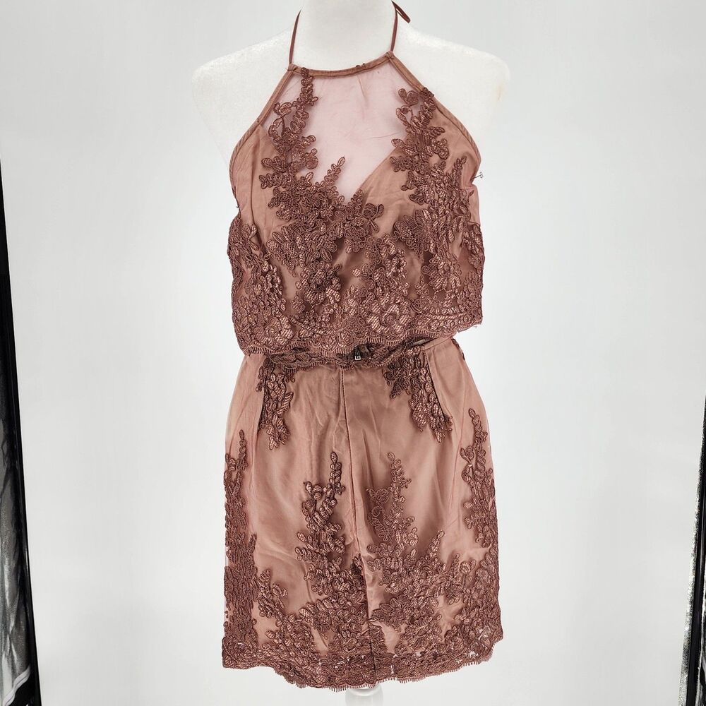 Dusty Rose Lace halter top (xs)